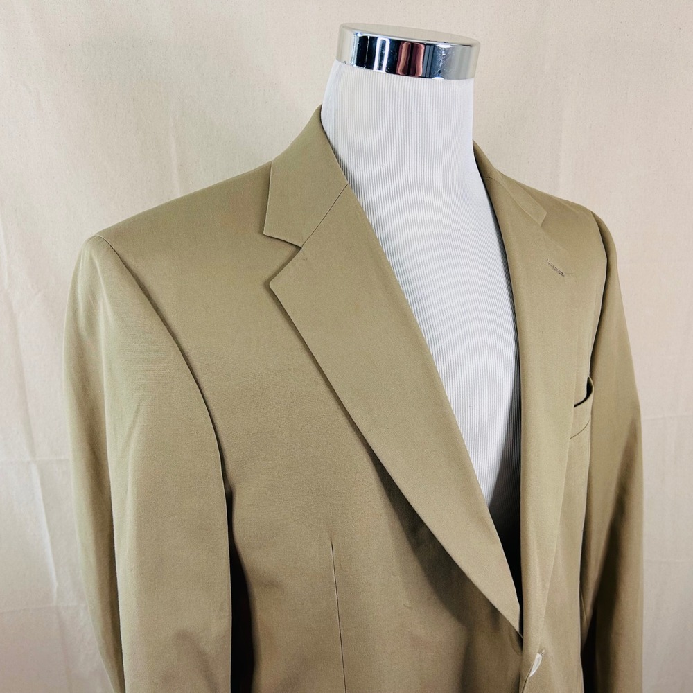 Jos A Bank 42S Sport Coat Cotton Blend Beige Two Button Lined Vented Summer